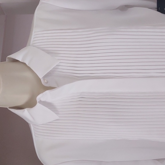 Karl Lagerfeld Classic White Button Down Tuxedo Shirt - Size XS /ECH/TP - Picture 2 of 11